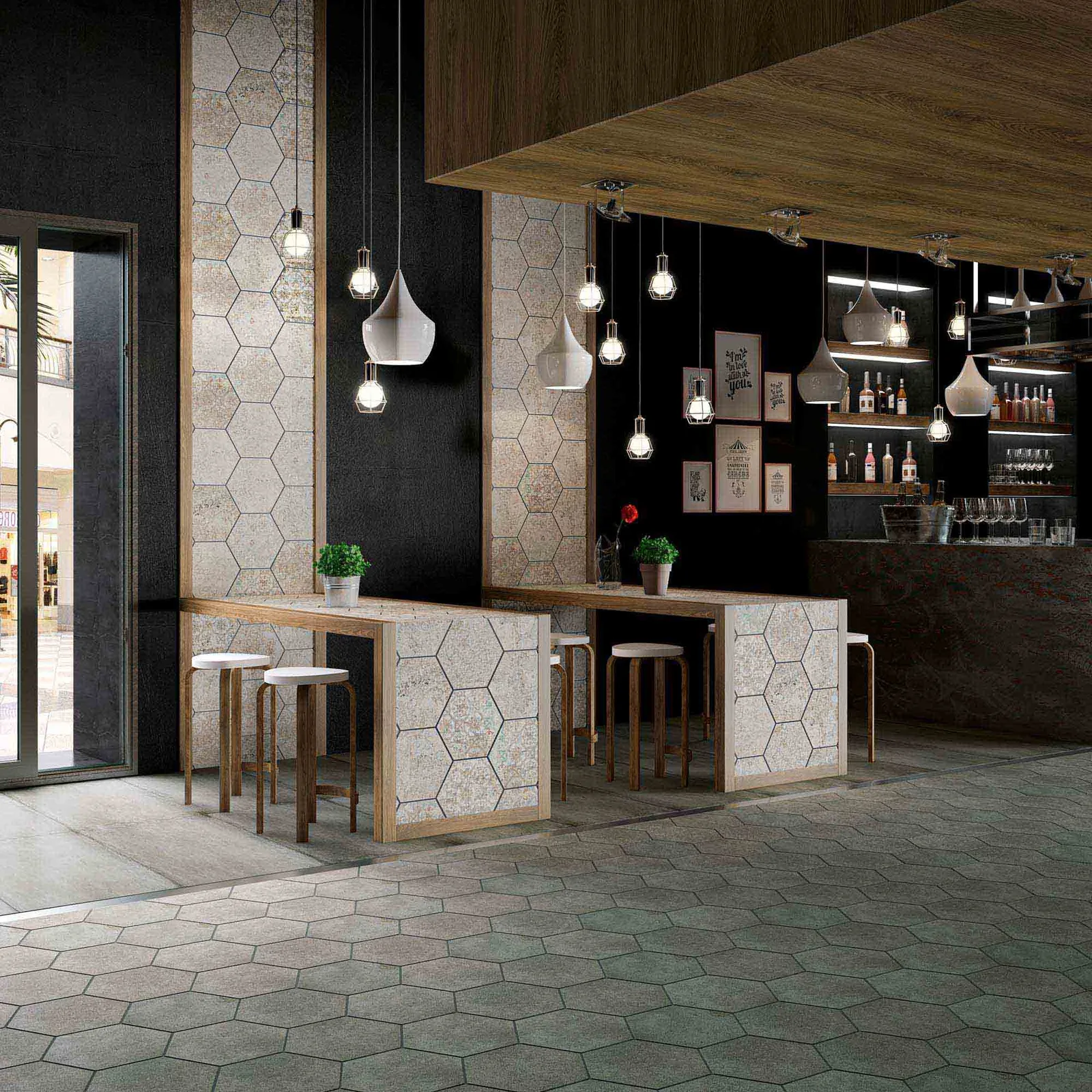 Aparici Carpet – öffentlicher Raum mit beiger Textiloptik