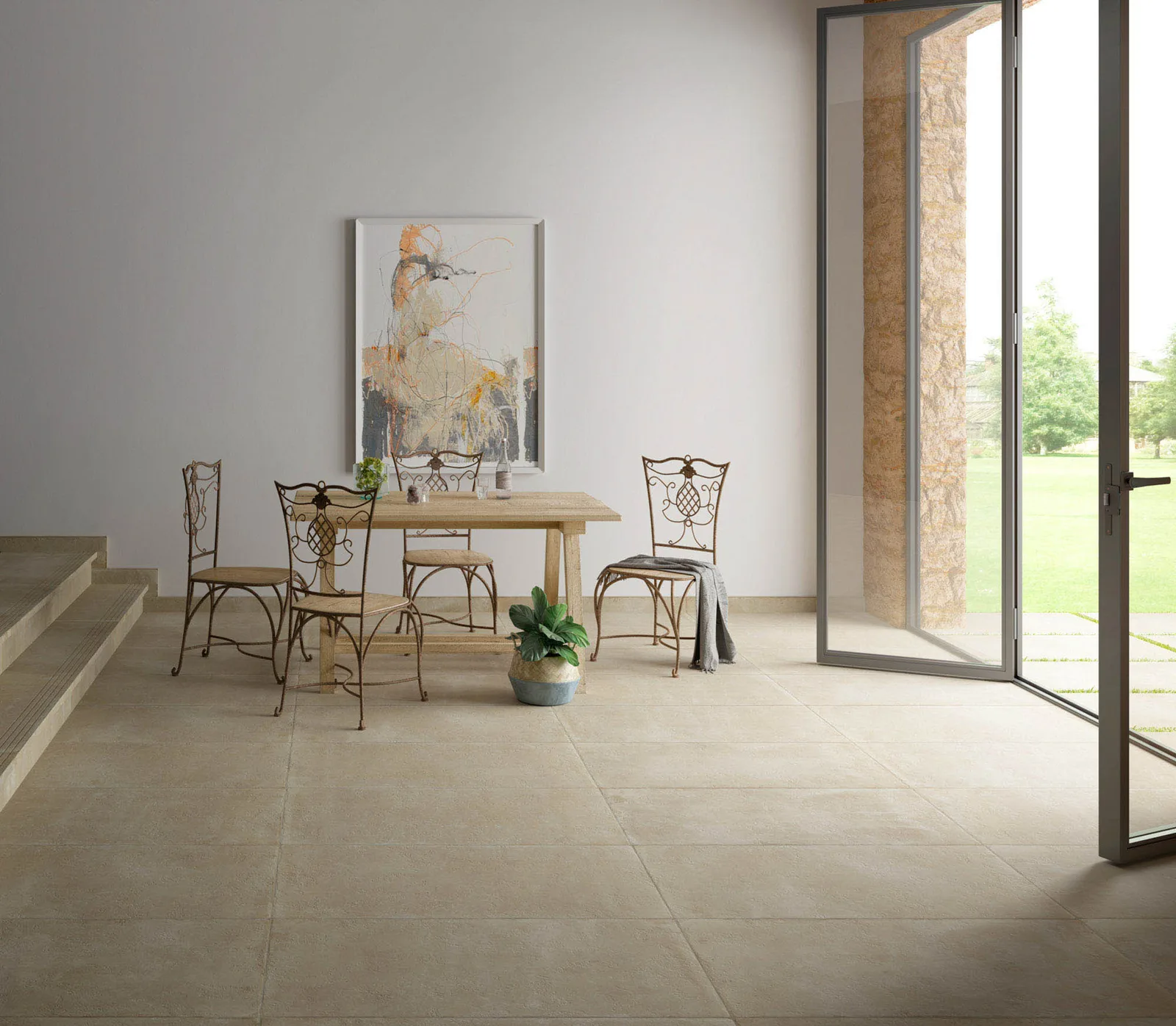 Aparici Cotto Sand – warmes Wohnzimmer