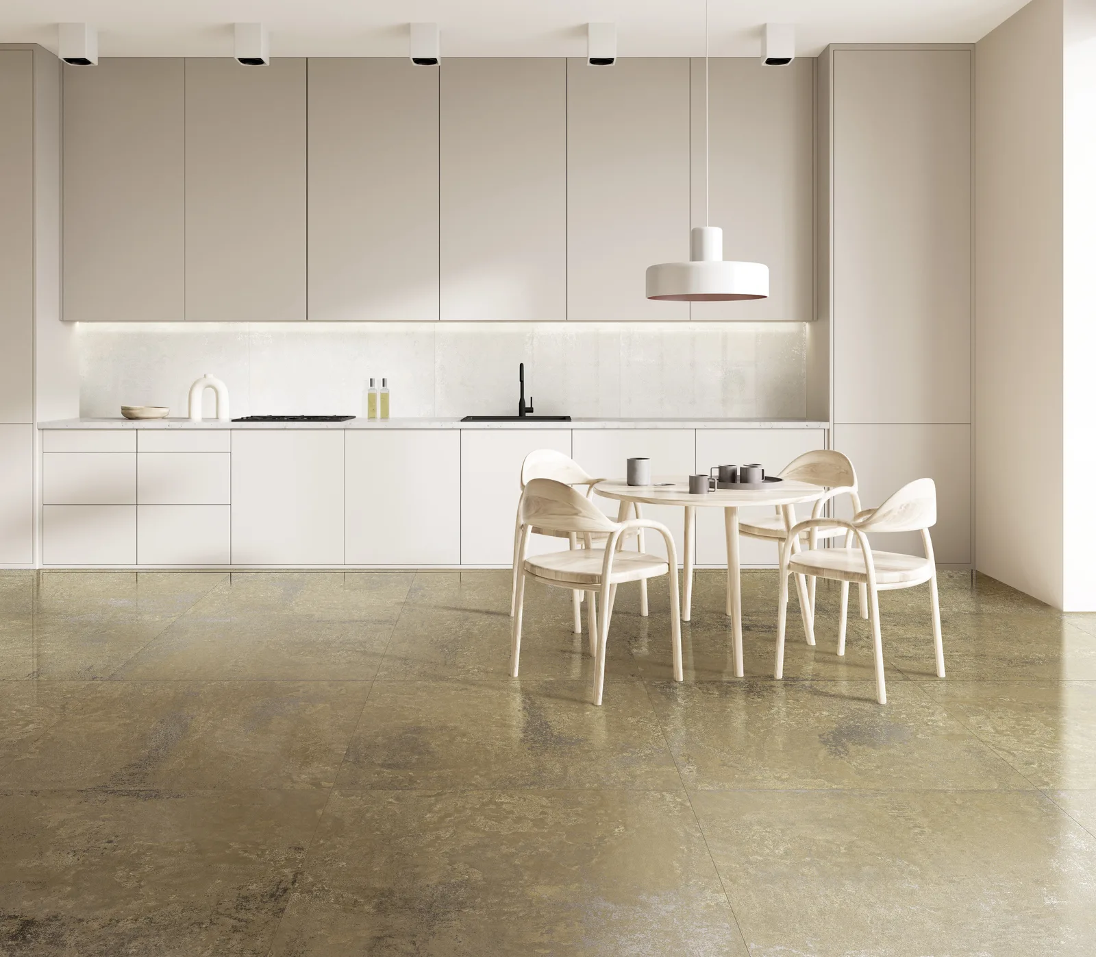 Aparici Illusion White und Brass Lappato – Küche Ambiente