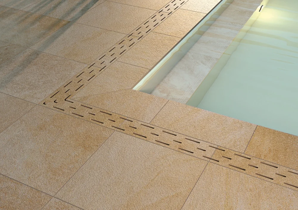Cotto d'Este Stone Quartz Bergen Fiammata Rett 20mm – Terrassenplatte Detail