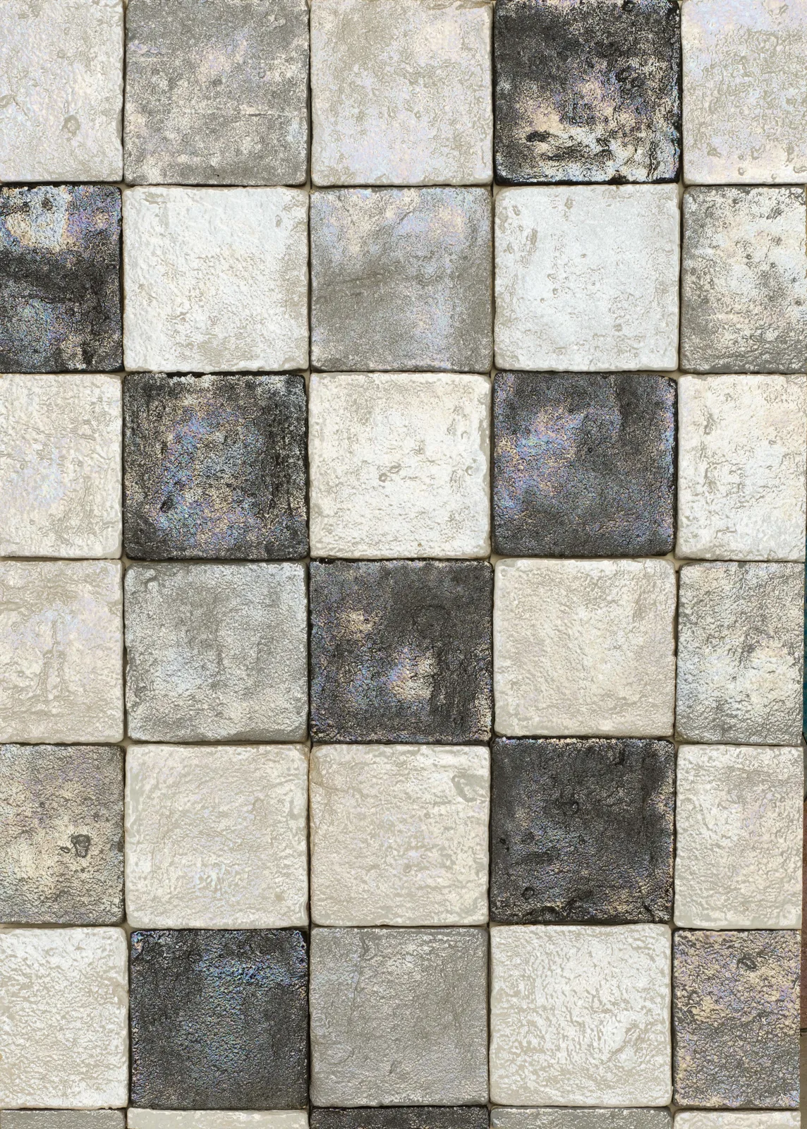 Cotto Etrusco Mix Ghiaccio Madreperla 11x11 – Eis und Perlmutt Kombination