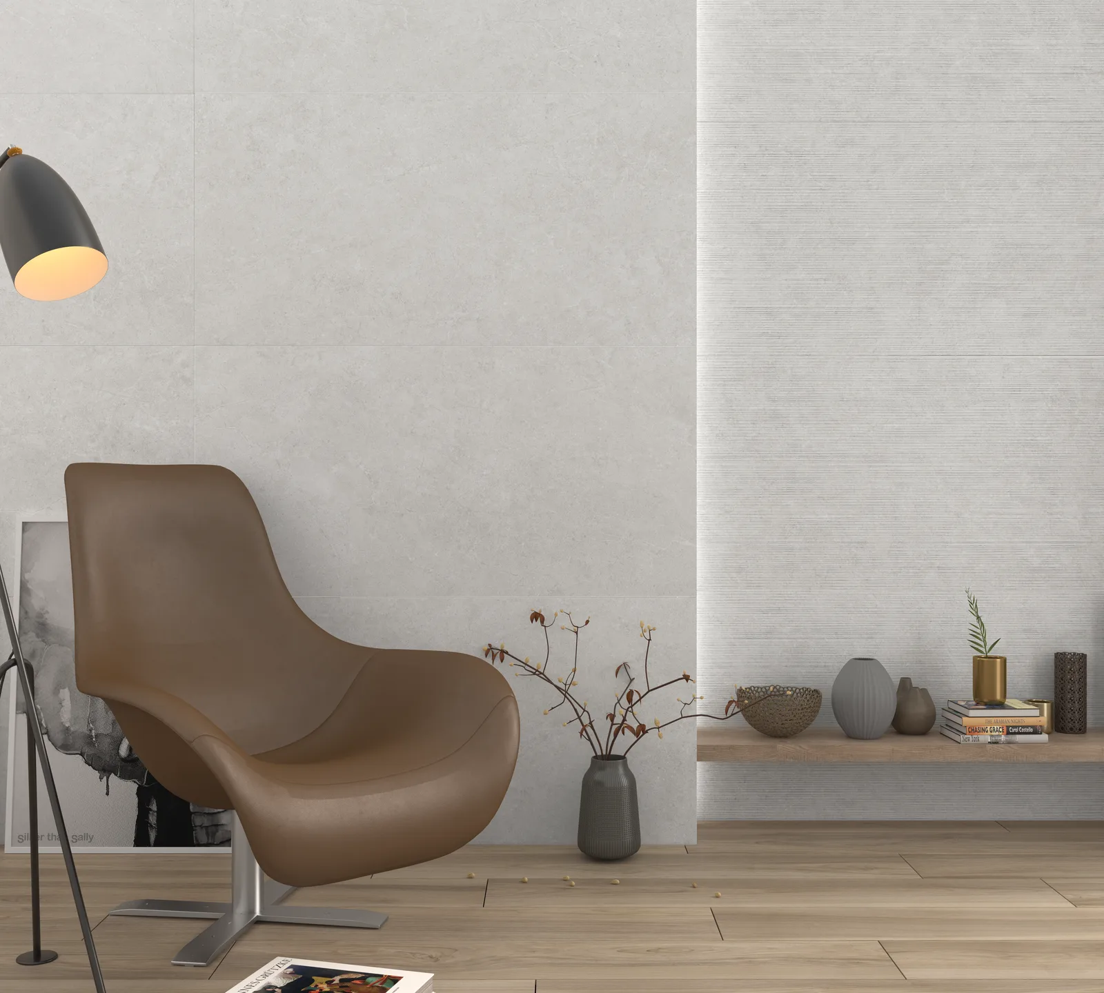 Ecoceramic Babilon Perla 60x120 – graue Marmoroptik Wandfliese mit Relief