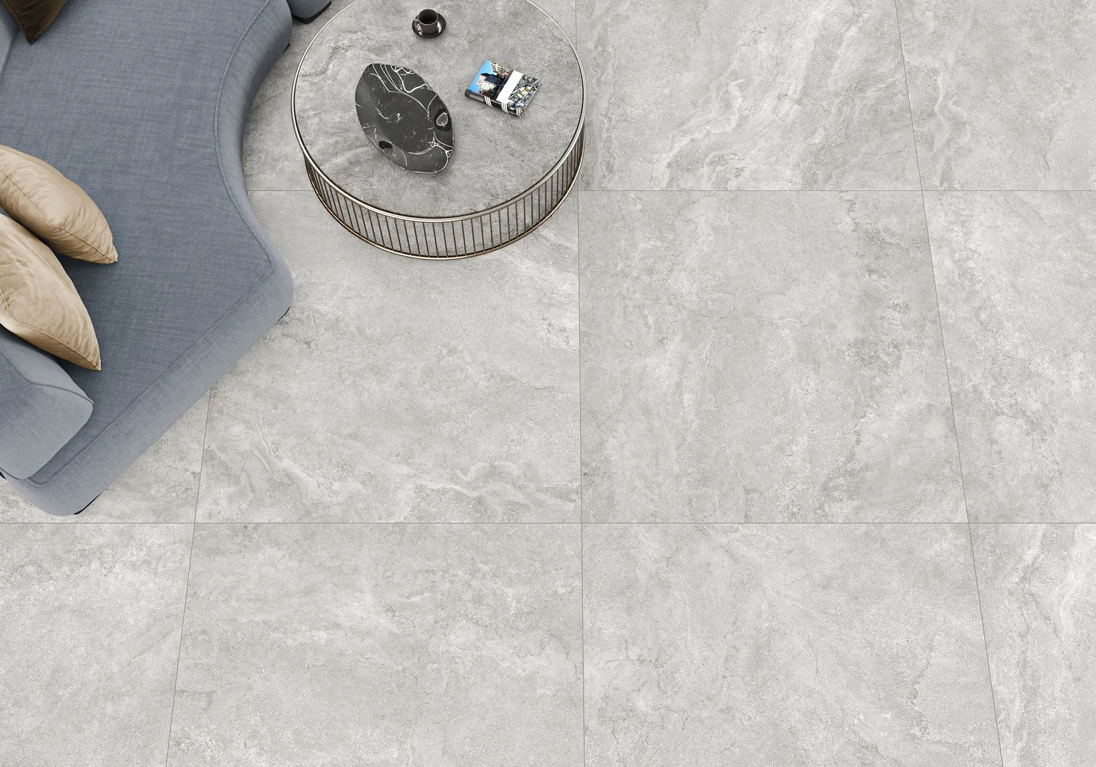 Ecoceramic Pietra Silver – Detailansicht graue Steinoptik