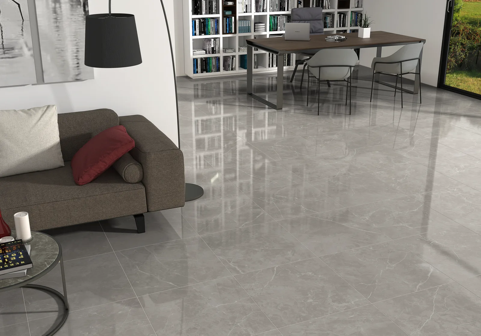 Ecoceramic Puccini Gris – graues Mosaik auf Matte glänzend