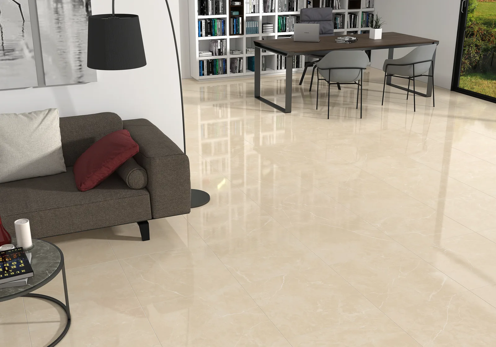 Ecoceramic Puccini Marfil – elfenbeinfarbenes Mosaik auf Matte glänzend