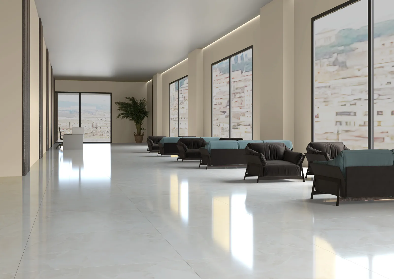 Ecoceramic Soller Blanco 120x120 – weiße Feinsteinzeugfliese elegantes Ambiente