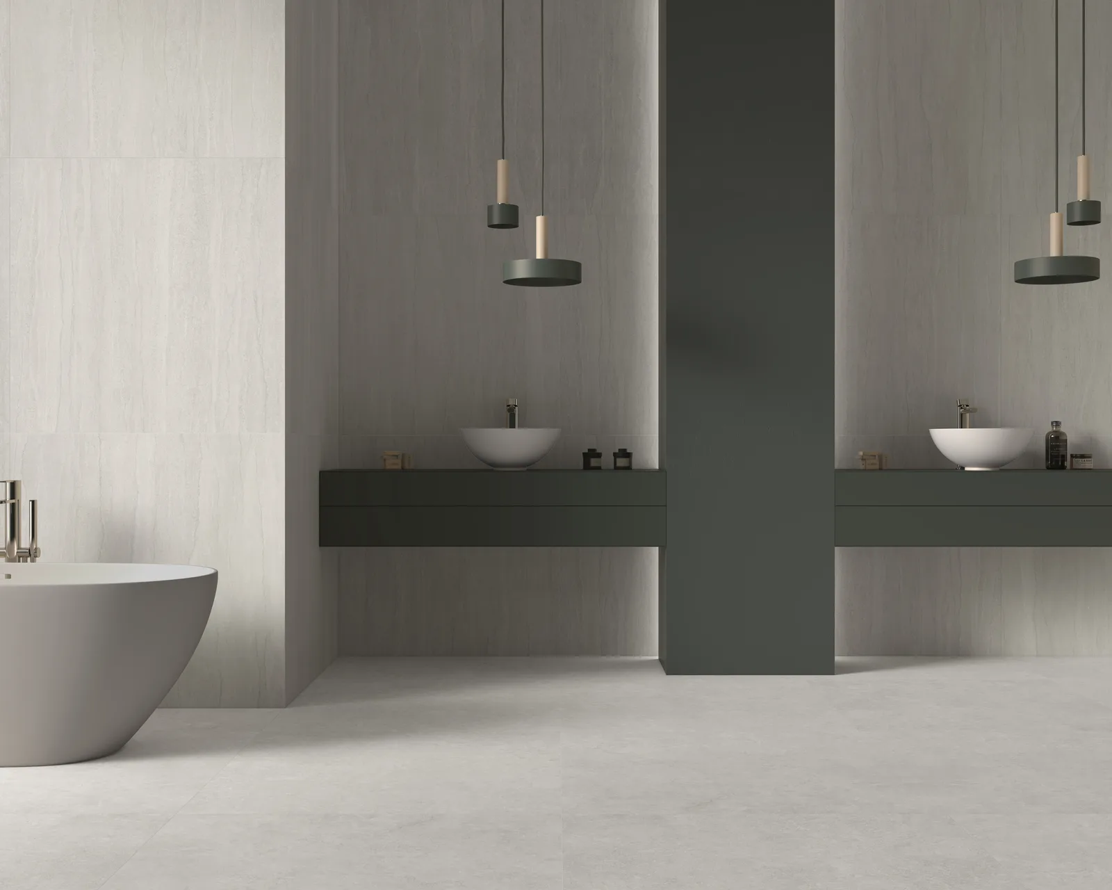 Ecoceramic Southwell Vein Pearl 100x100 – Travertin-Optik Ambiente