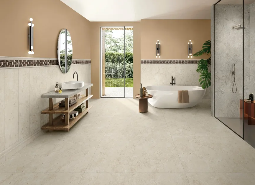 Faro Ceramiche Bergstein Pure mit Michelangelo Dekor – Wohnbereich