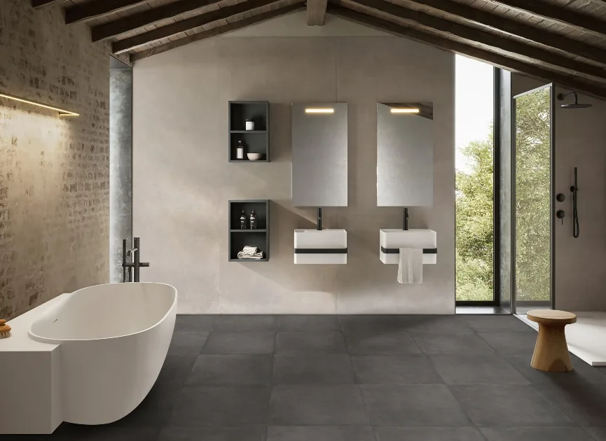 Faro Ceramiche Lago di Como Perla und Grafite – Formatmix