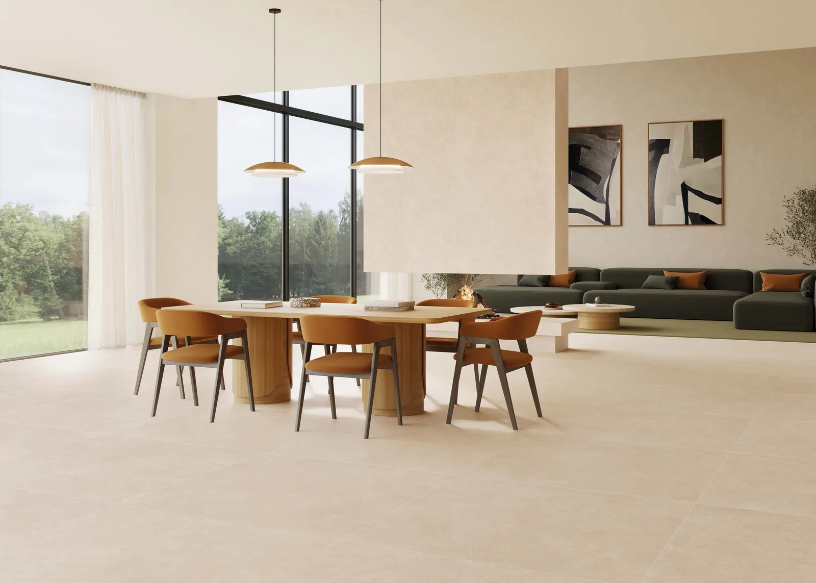 KTL Madison Sand 120x120 – sandfarbene Betonoptik Ambiente