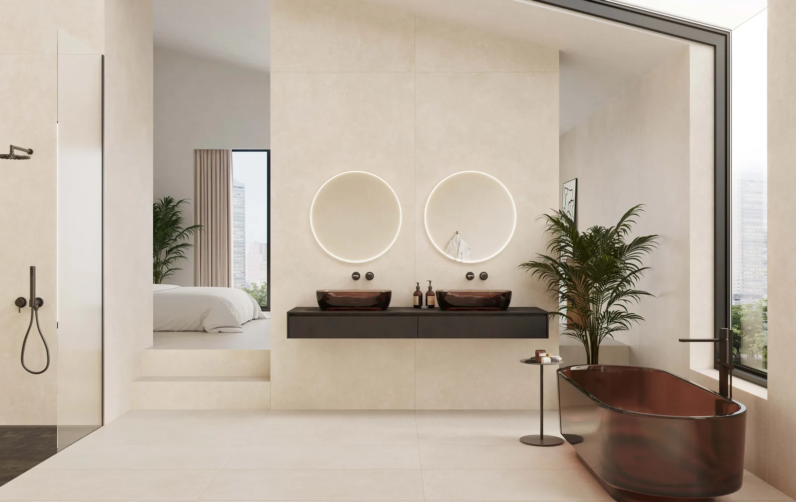 KTL Madison Sand 120x280 – Betonoptik Großformat Slab Ambiente