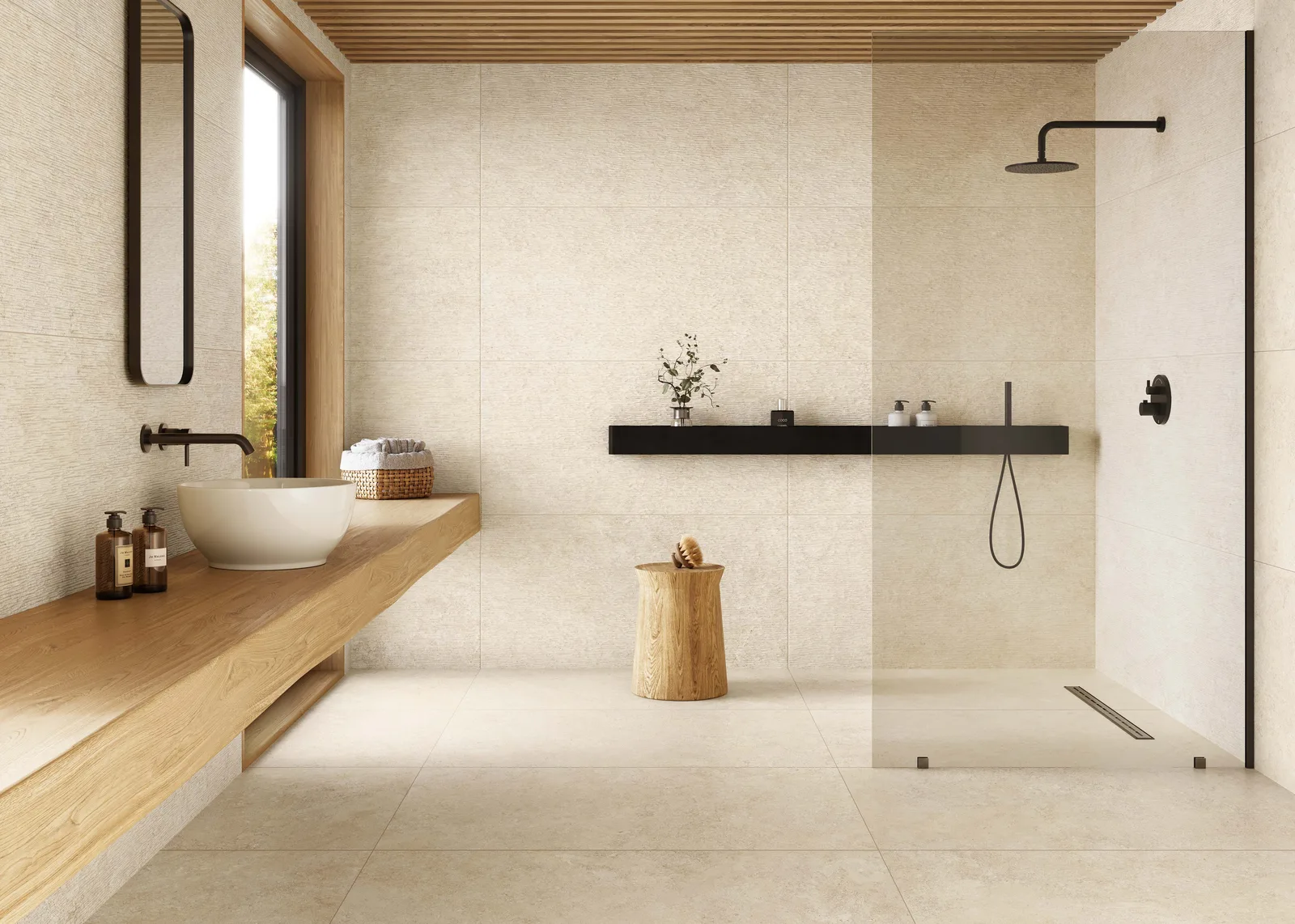 KTL Oregon Cream Groove – Strukturdekor 60x120 Ambiente