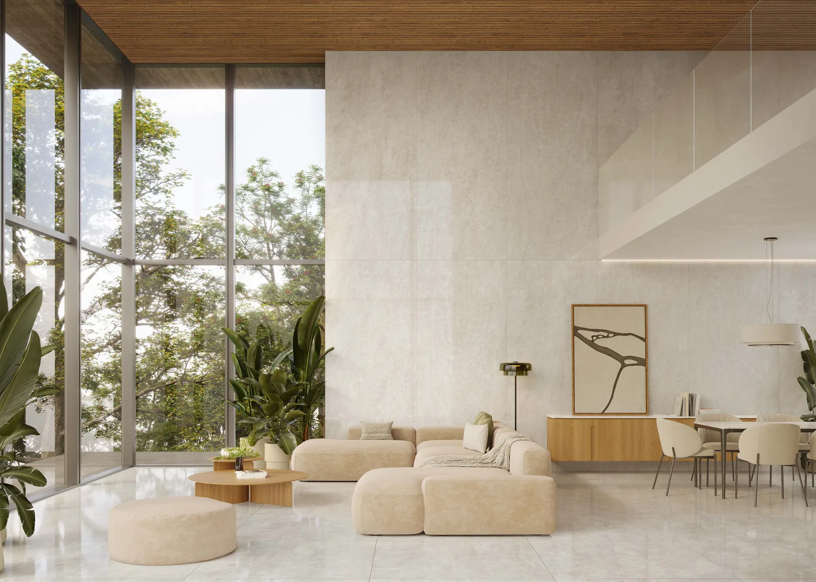 KTL Palace White 120x280 poliert – weiße Naturstein-Optik Großformat Ambiente