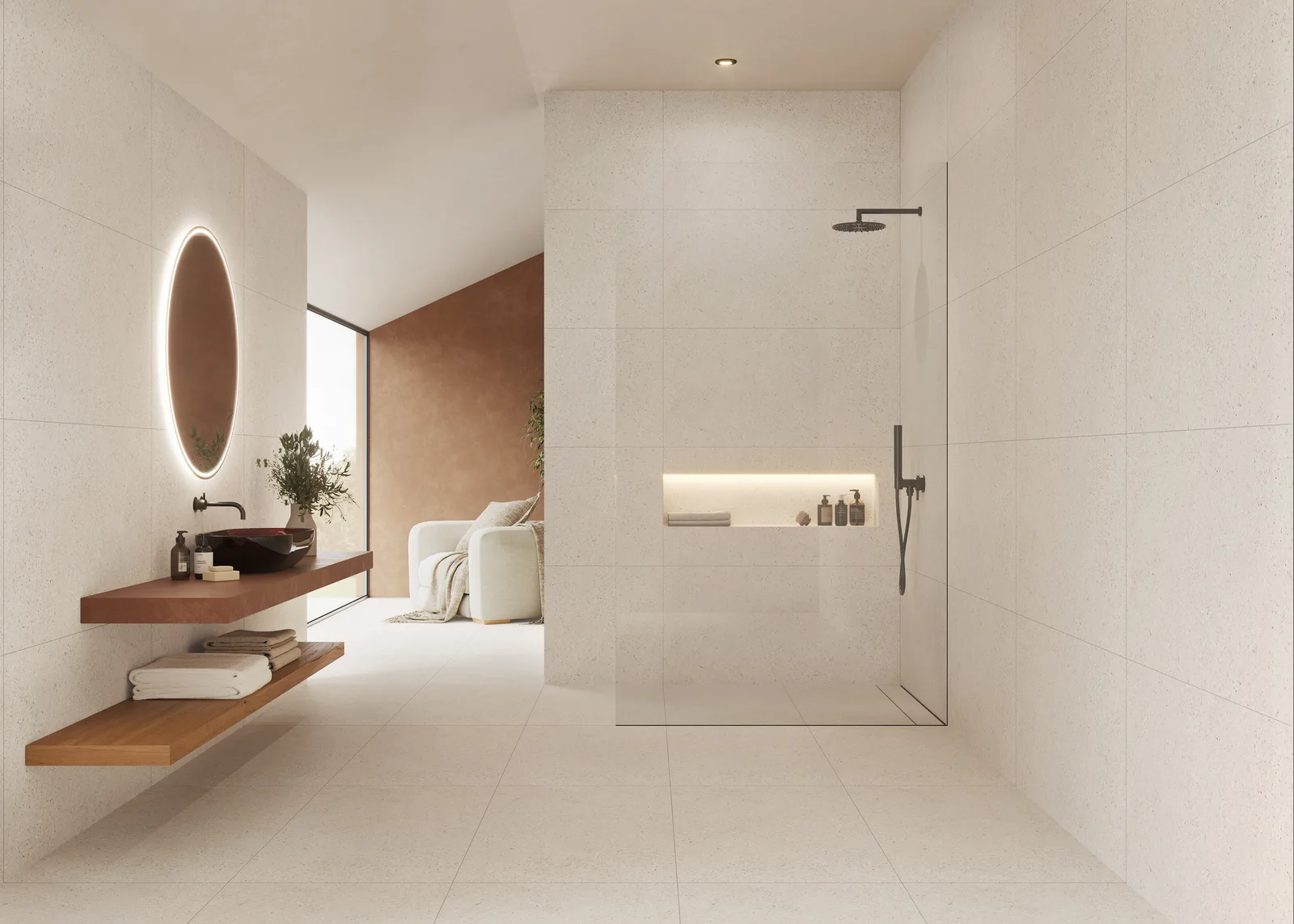 KTL Palermo Pearl 60x120 – helle Terrazzo-Optik Ambiente