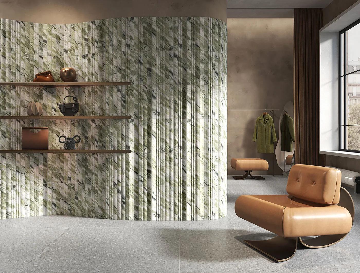 Sartoria Maximalista River Jade – grüne Marmoroptik Ambiente