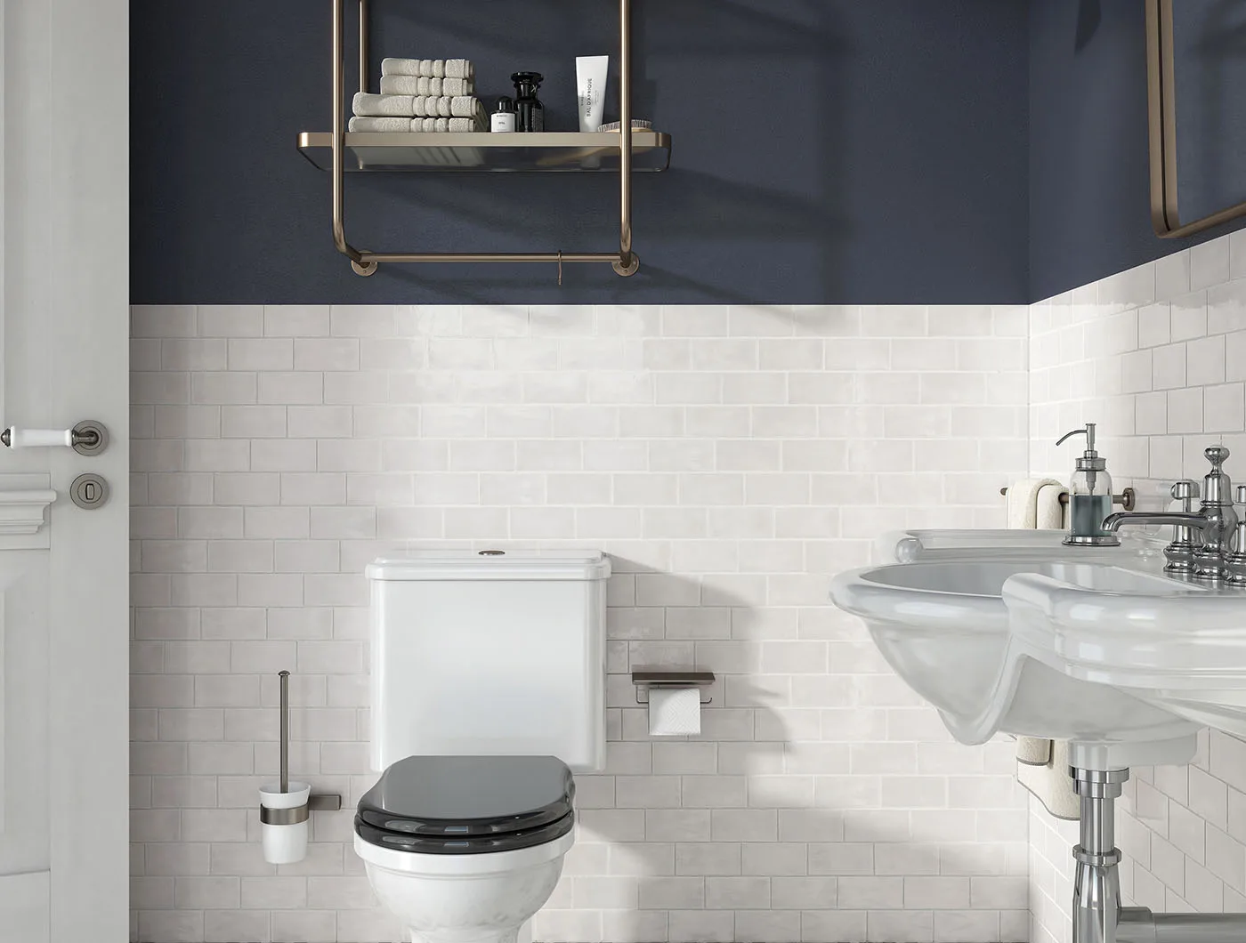 Sartoria Memorie Bianco Antico – weiße glänzende Wandkeramik Ambiente