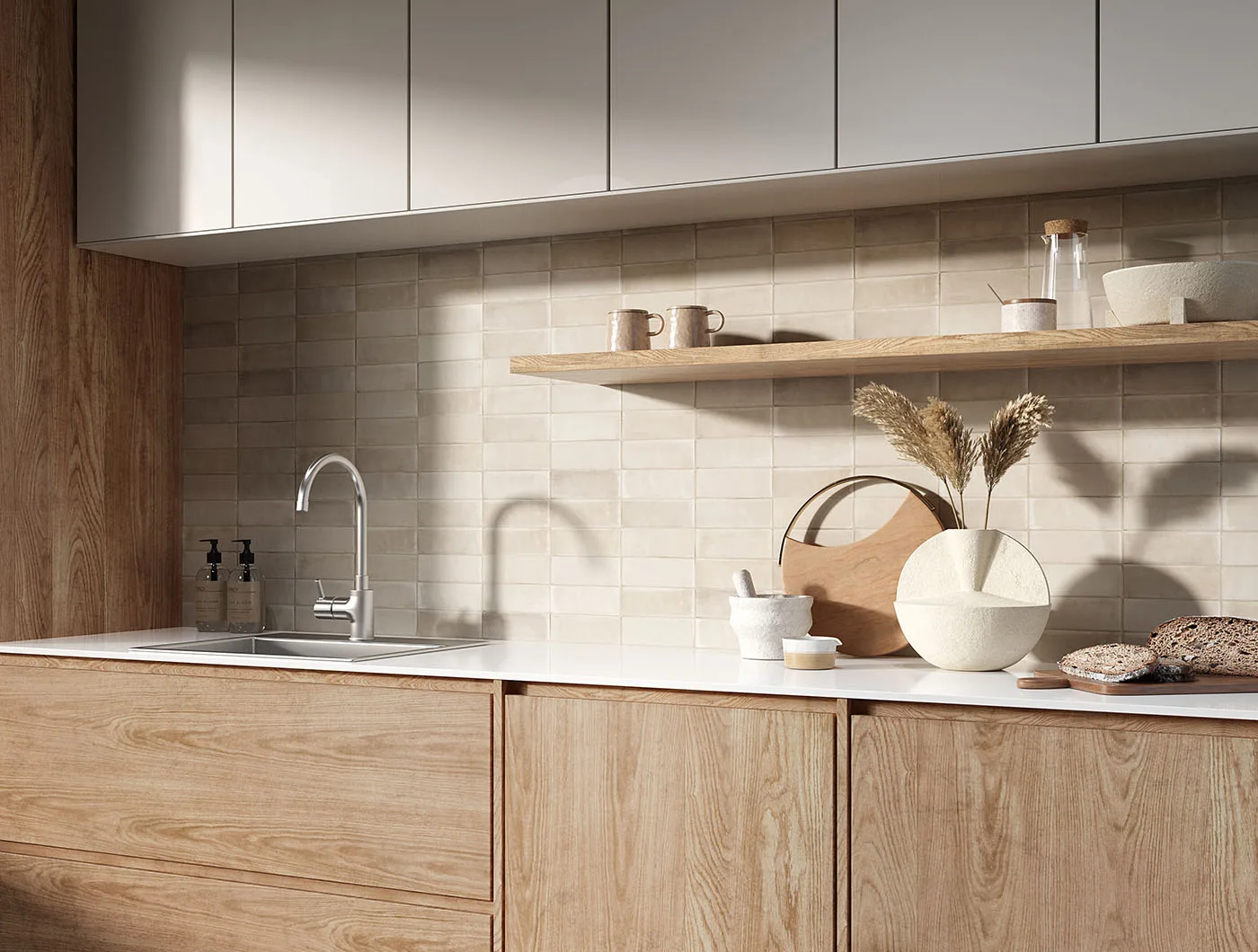 Sartoria Tint Dune – sandfarbene Brick-Keramik Ambiente