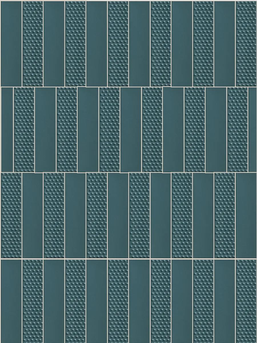 Sartoria Vibes Indaco – indigoblaue Wandkeramik Ambiente
