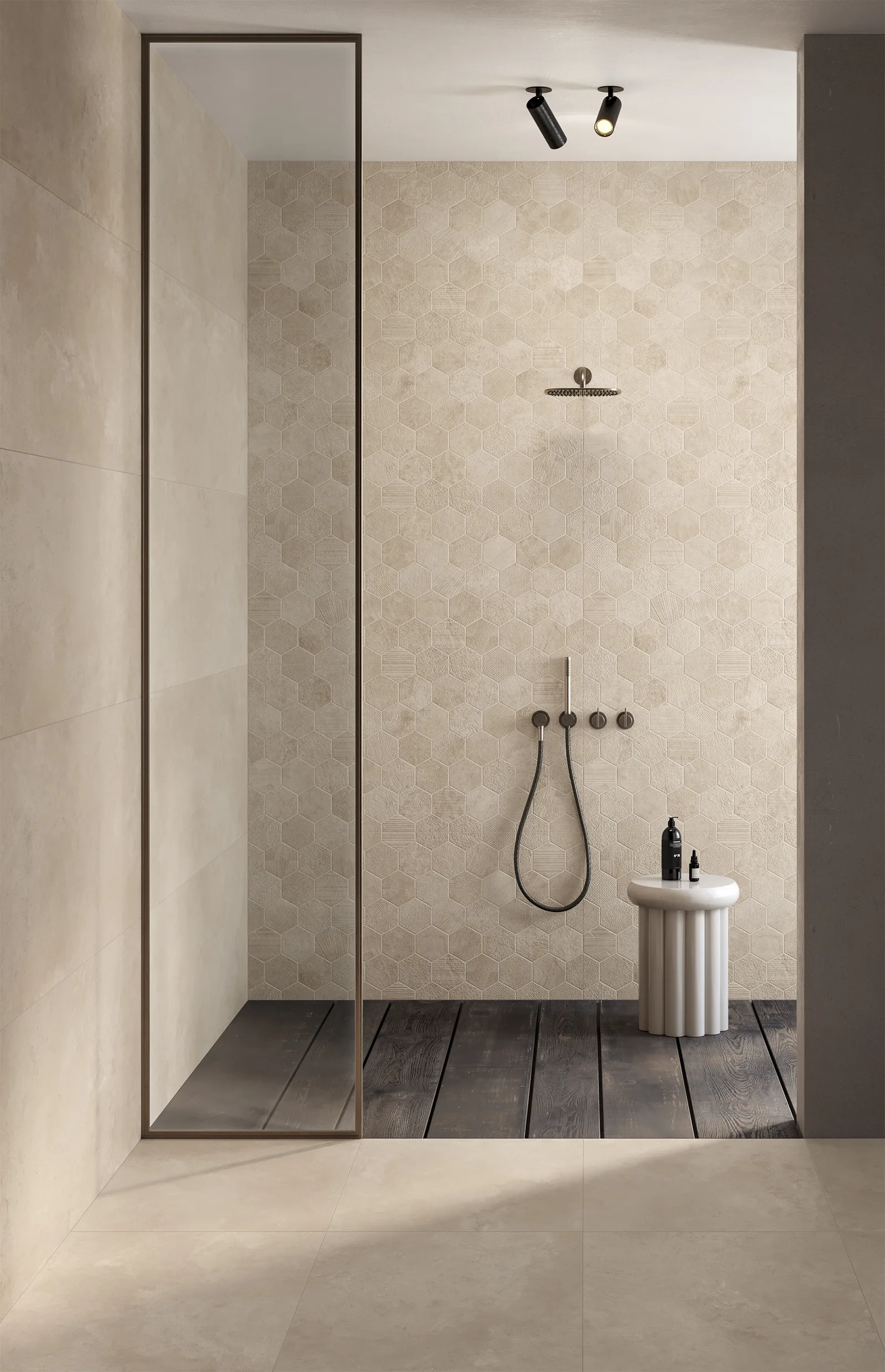 Sintesi Framework Concrete beige 60120 600 beige hexagon 60120 Set 005