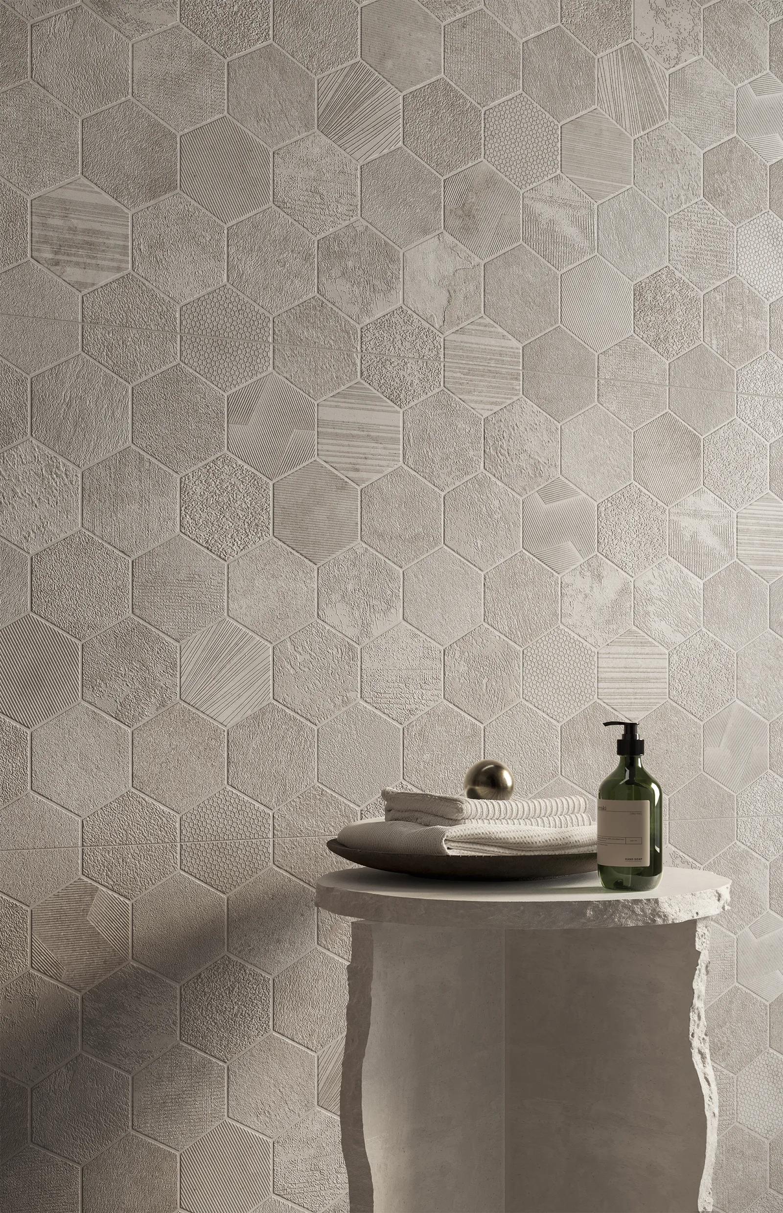 Sintesi Framework Stone grey hexagon 60120 Set 005