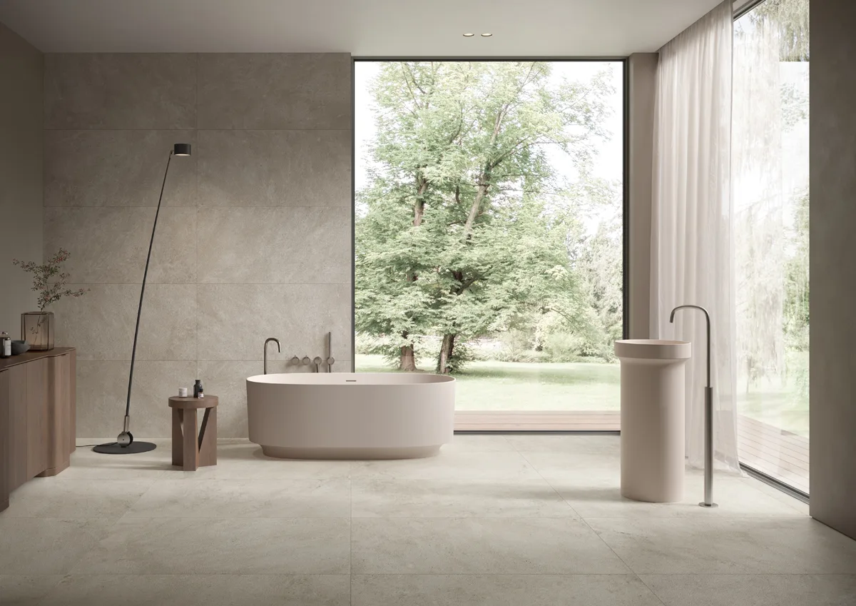 Sintesi Lythos Avorio Greige Bathroom