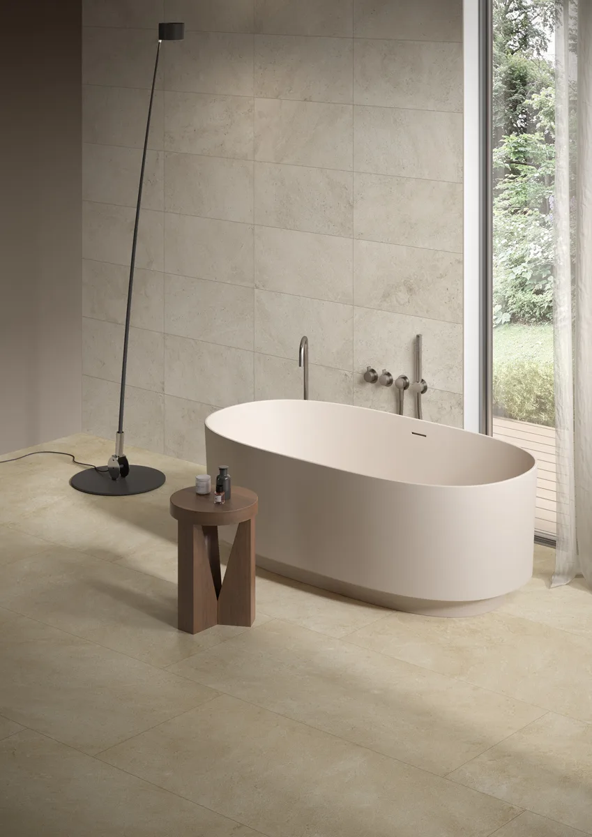 Sintesi Lythos Beige Avorio Bathroom Dett