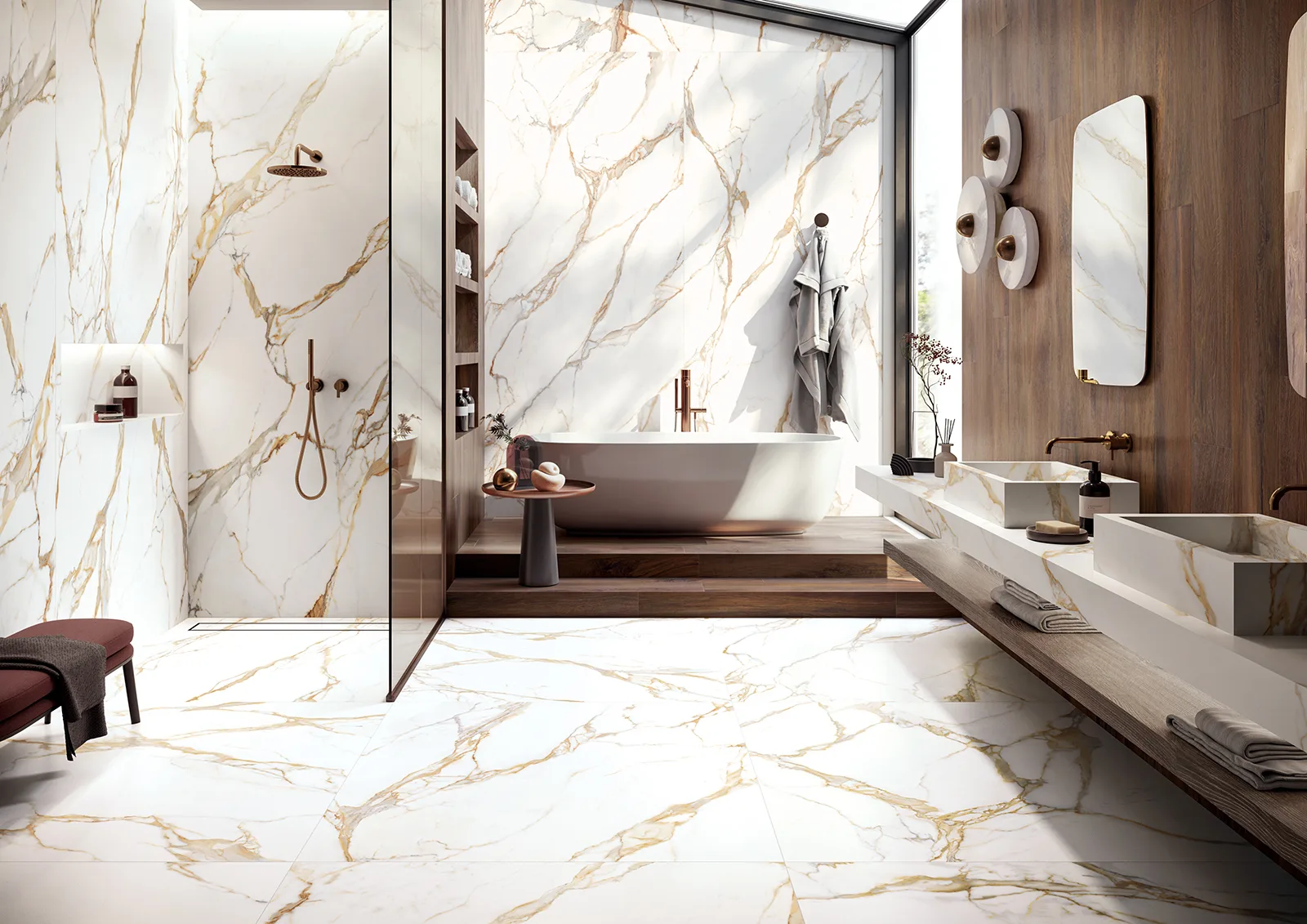 Tagina Calacatta Gold – Tagina Calacatta Gold Ambientazione bagno 120x280 120x120