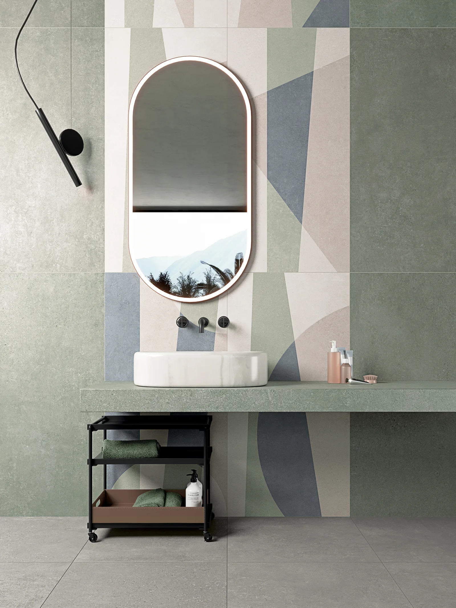 Tagina City Stone – Tagina CITY STONE Salvia+Cortina decoro bagno