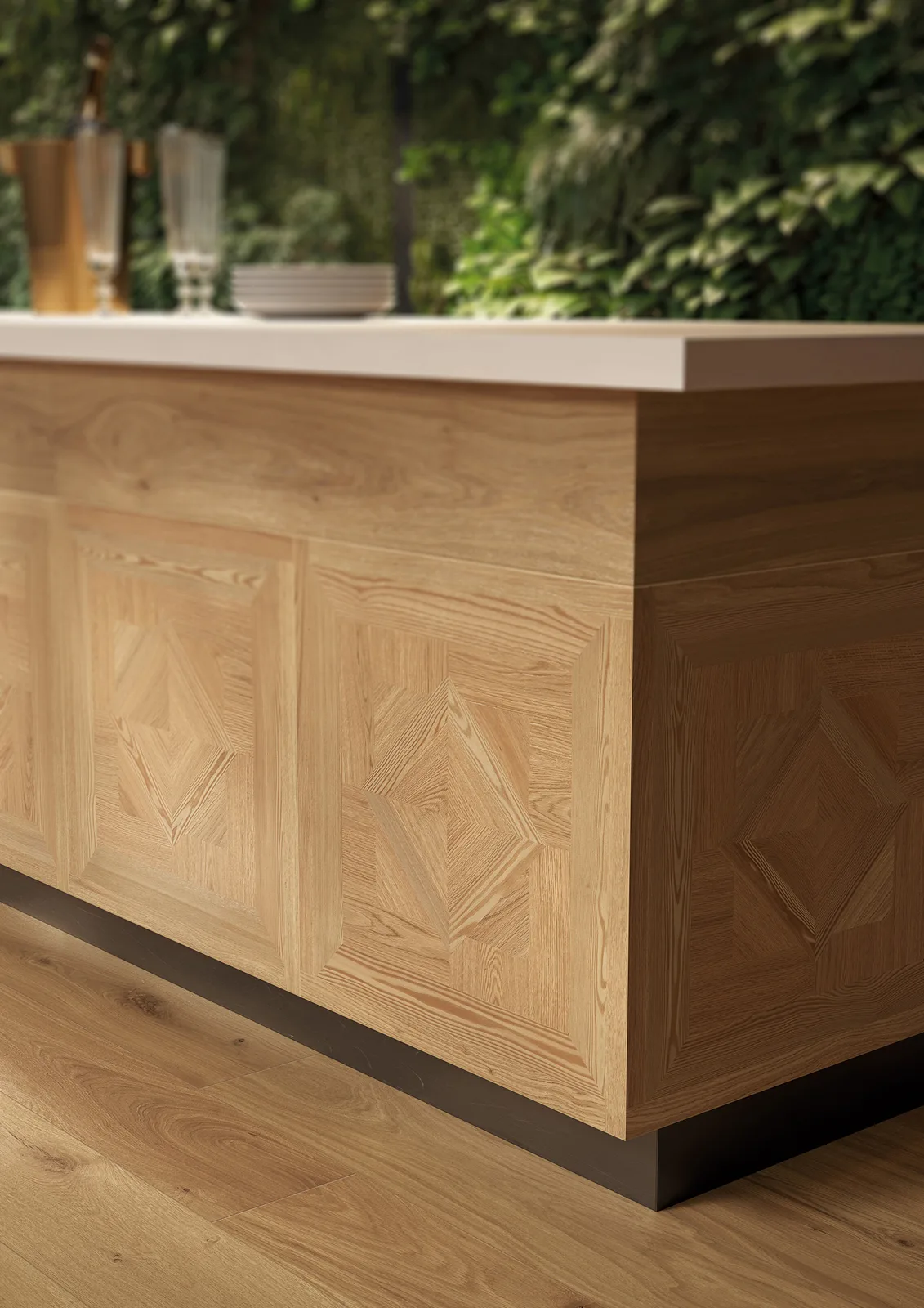 Tagina Montalcino – Tagina MONTALCINO Rovere Miele+Cassettone ristorante dettaglio deco2