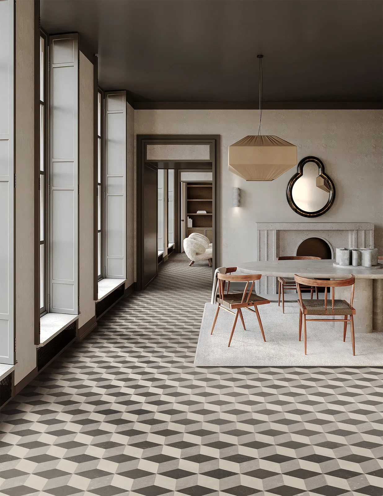 Tagina Namur – Tagina Namur Ambientazione living mosaico cube