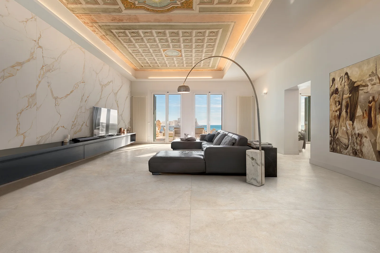Tagina Pietra d'Orvieto – Tagina Pietra D Orvieto ambientazione living Beige 120x280