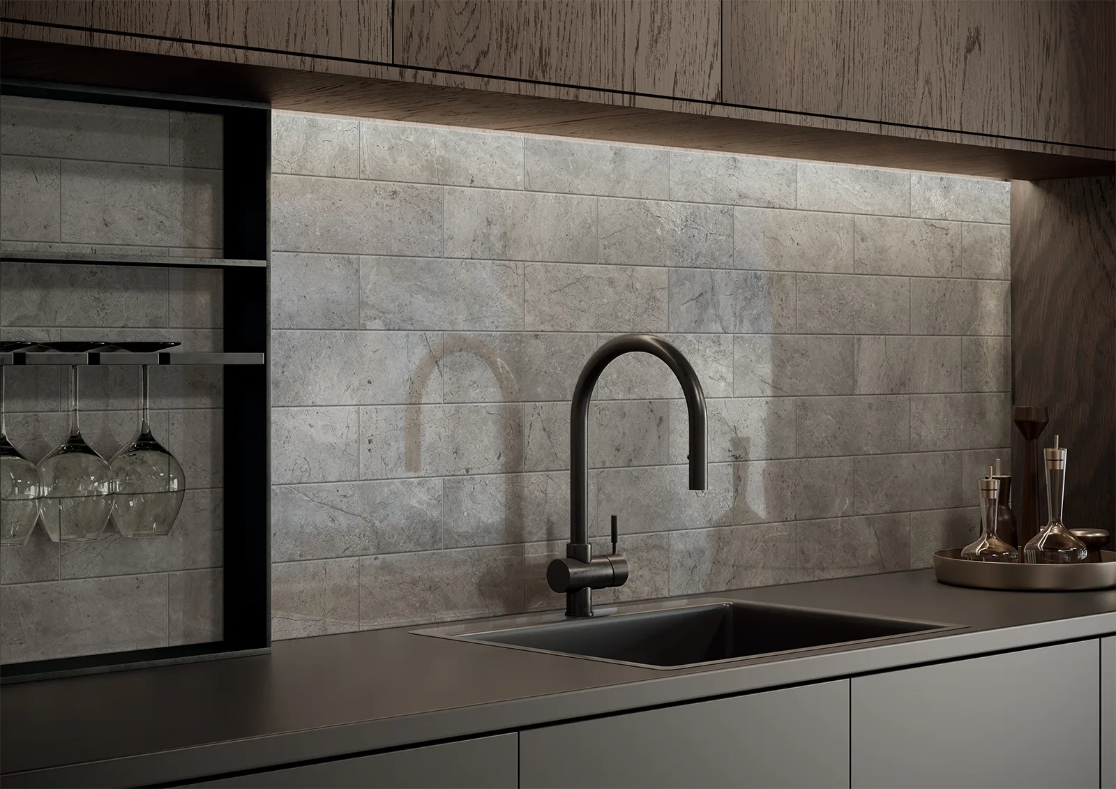 Tagina Pietra d'Orvieto – Tagina Pietra D Orvieto ambientazione backsplash Cenere 10x30
