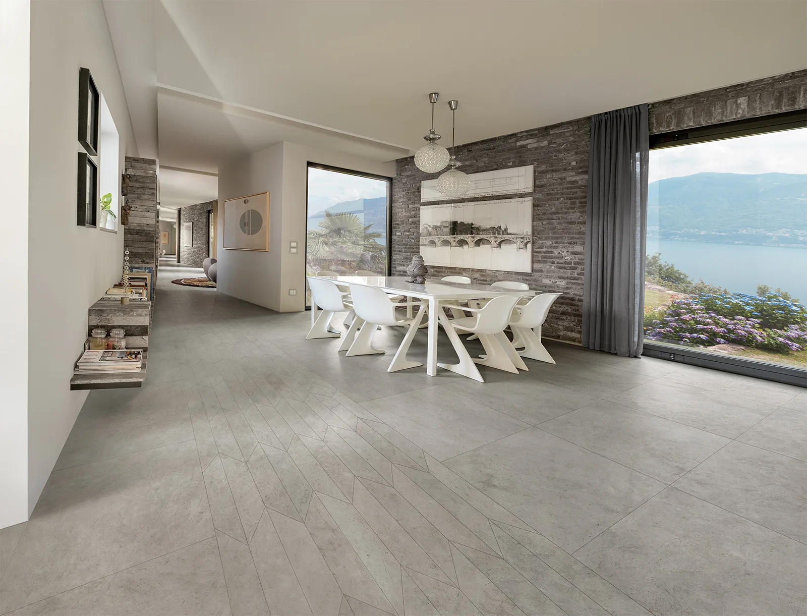 Tagina Pietra d'Orvieto – Tagina Pietra D Orvieto ambientazione living Cenere 80x80V trapezioV