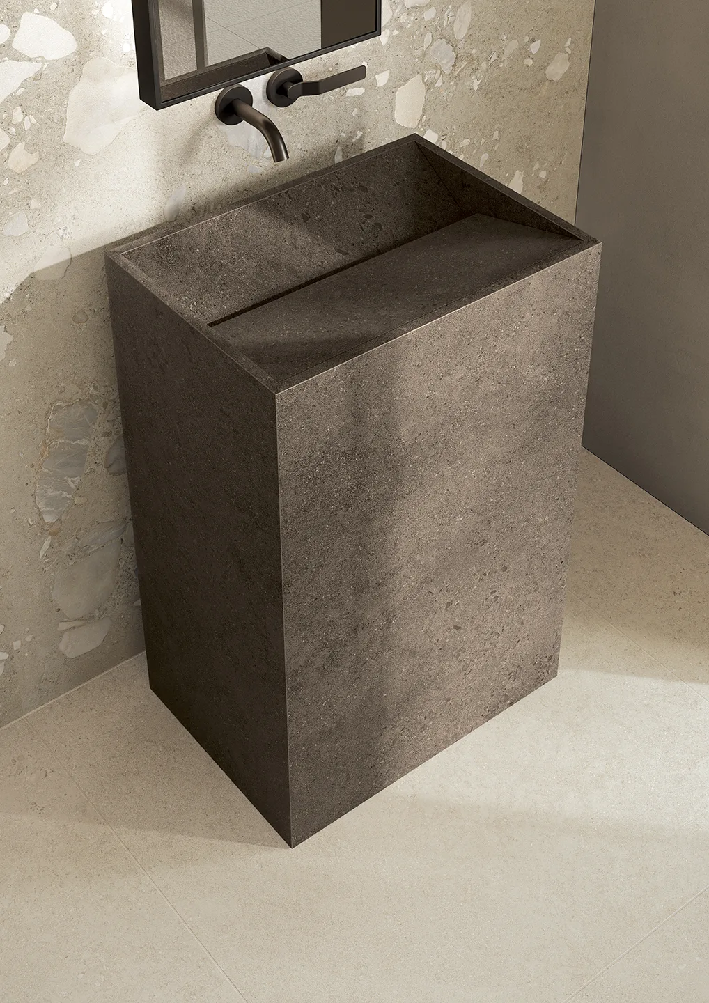 Tagina Riverstone – Tagina Riverstone Beige Sand+Rock Brown Sand lavabo