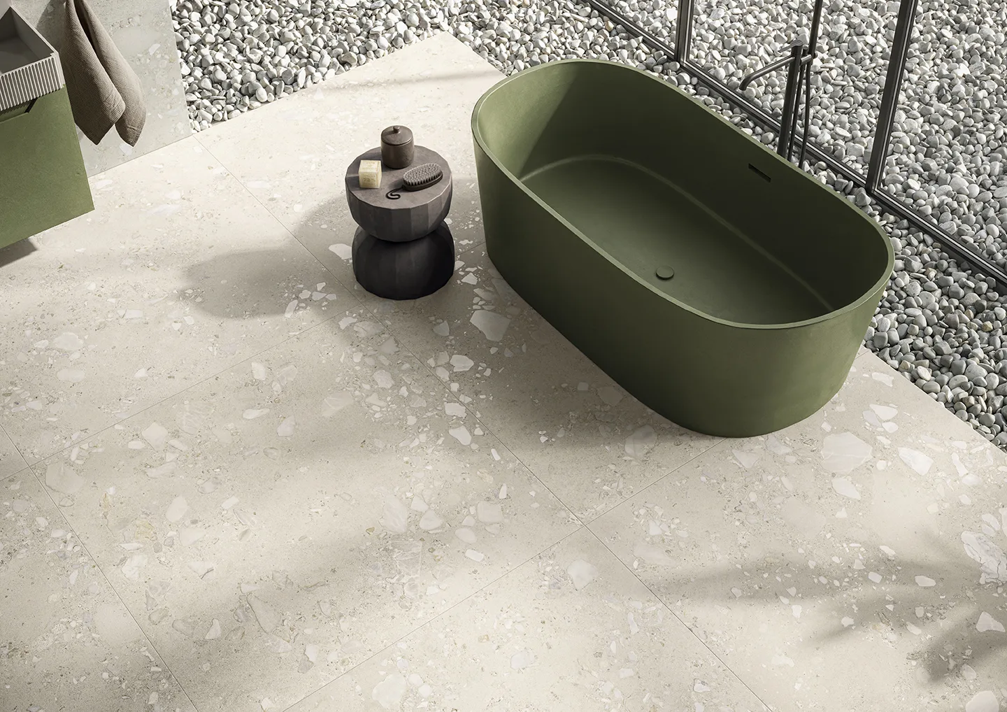 Tagina Riverstone – Tagina Riverstone White Rock 120x120+White Sand 60x120 bagno semizenitale