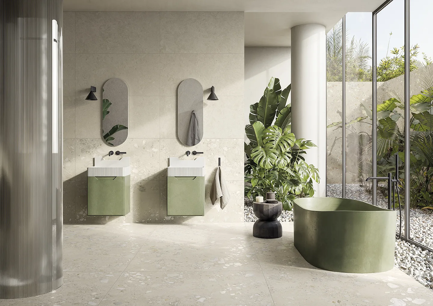 Tagina Riverstone – Tagina Riverstone White Rock 60x120+White Sand 60x120 bagno